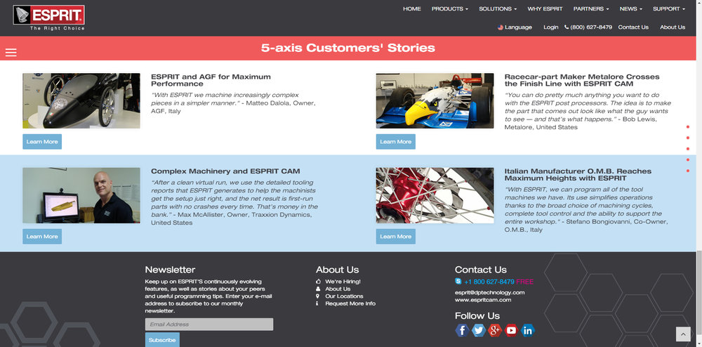 ESPRIT CAD/CAM Software lança novo website e marca inovadora